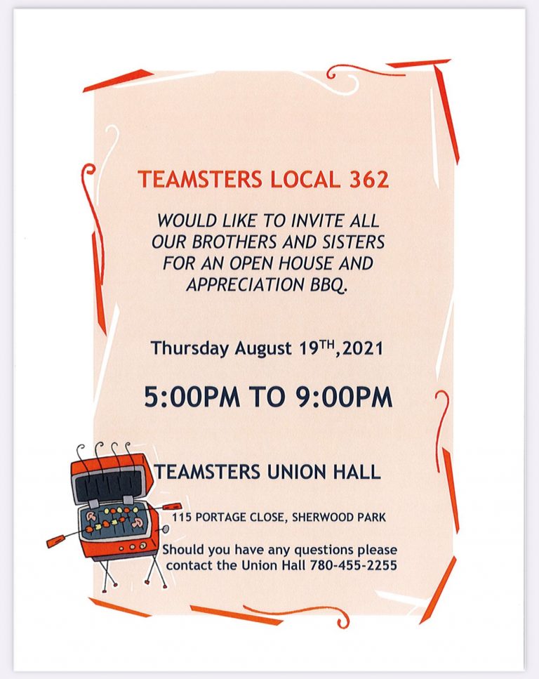 August 19: Come Join Us for Local 362’s Membership Appreciation BBQ and Open House