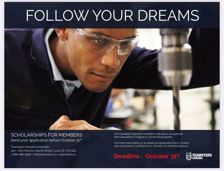 Teamsters Canada Scholarship for Members